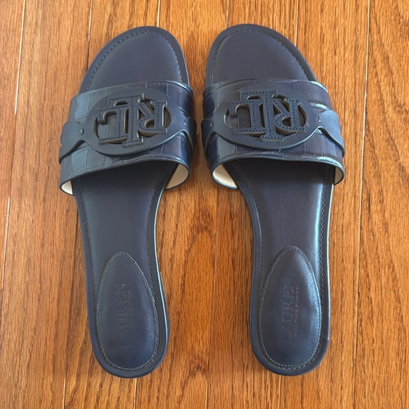 🎉Ralph Lauren- Dark Blue Slide Sandals(Size 11)🎉 - Picture 4 of 5